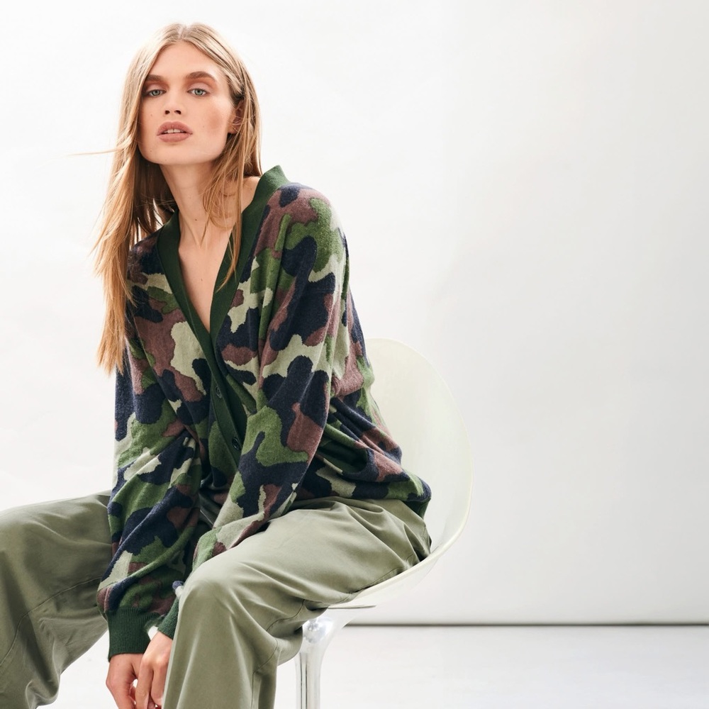 Jumper 1234 Camouflage V-Neck Sweater